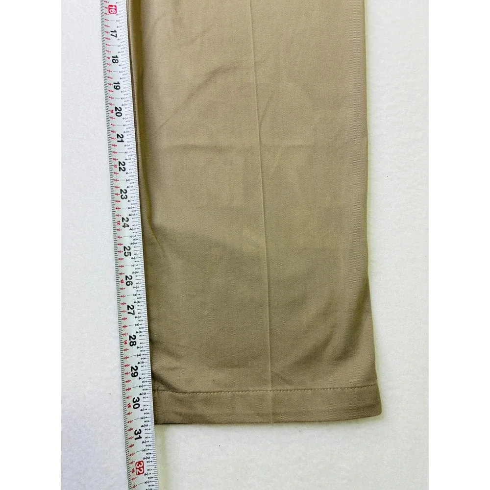 Dockers Mens Pleated Khaki Chino Pants Tan Beige Dress Trousers 34x32